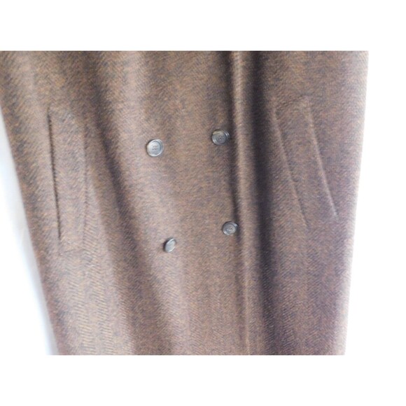 Vintage Burberrys Long Coat Womens Rust & Black Wool Cashmere Size 14R - Picture 6 of 16